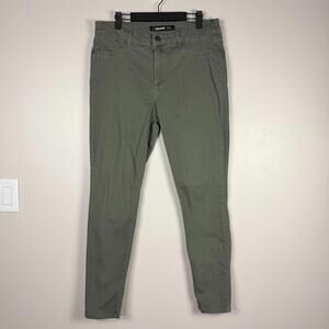 Jordache Super Skinny Jeans Womens 32x28 Slim Khaki Green Stretch Size 14 Slim